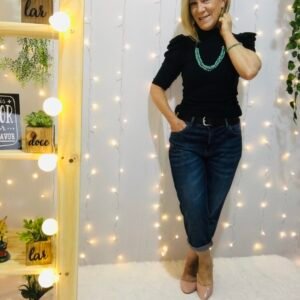 BLUSA CANELADA GOLA ALTA